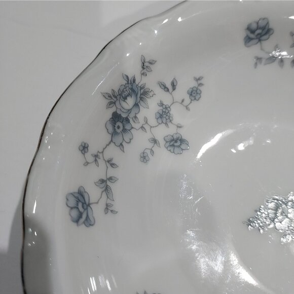 Johann Haviland Bavaria Germany Blue Garland Berry Bowl Silver Edge Vintage Lot3 - Picture 7 of 10